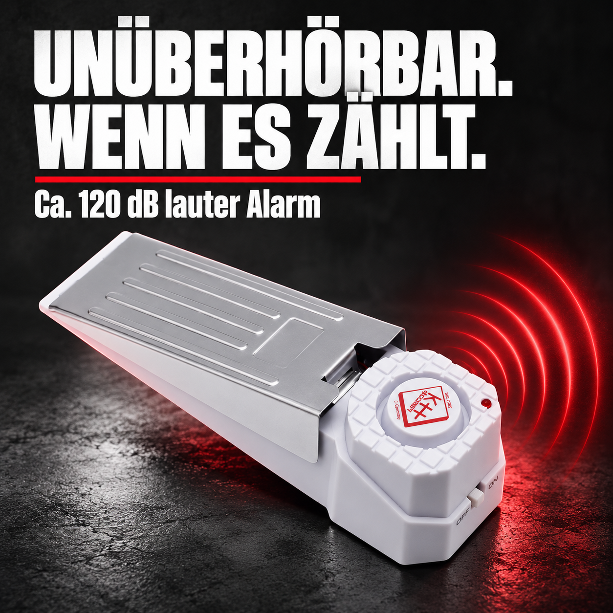 Alarm-Türstopper Premium Weiß – Ca. 120 dB lauter Alarm