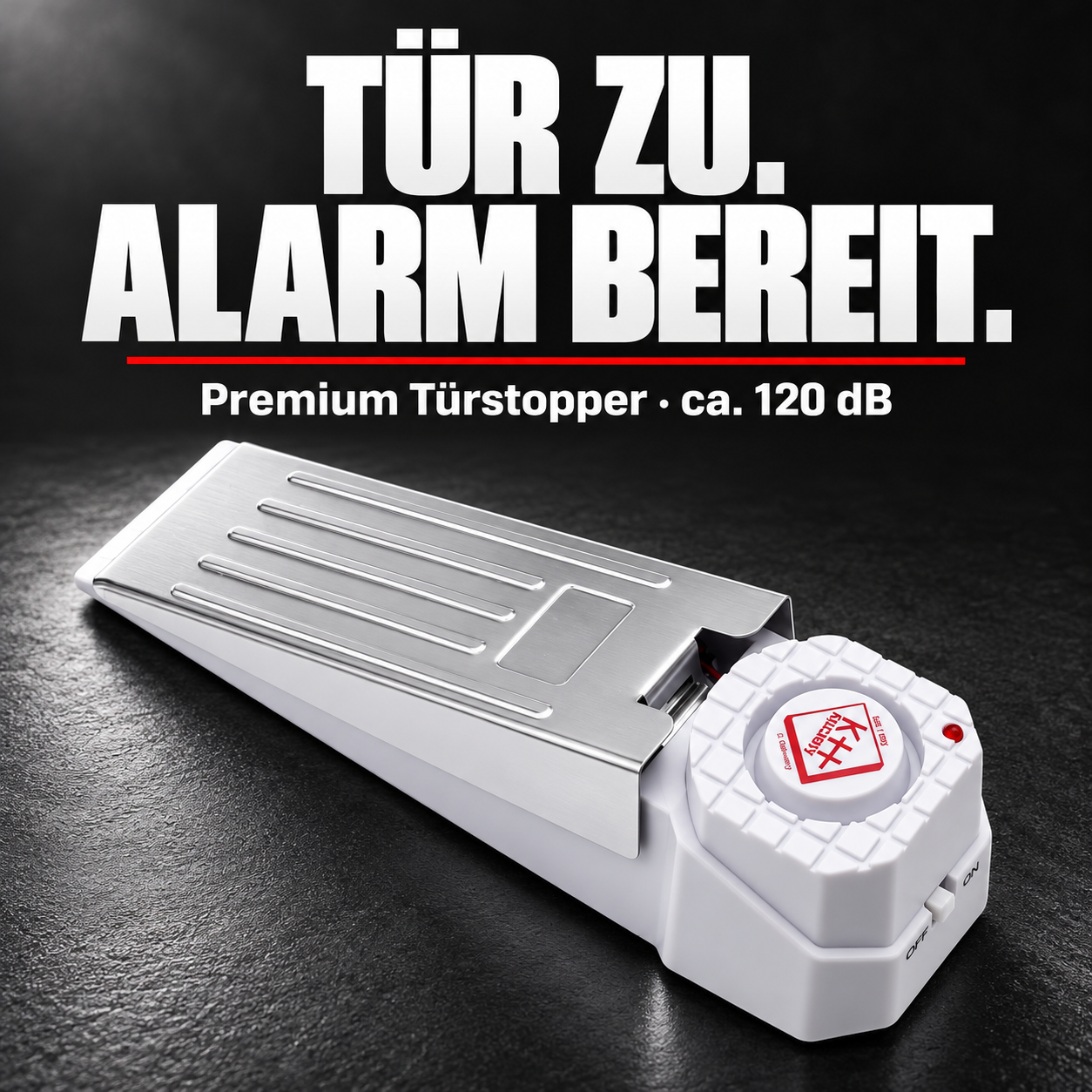 Alarm-Türstopper Premium Weiß – Premium Türstopper · ca. 120 dB