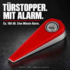 Alarm-Türstopper Travel Rot – ca. 100 dB und eine Minute Alarm
