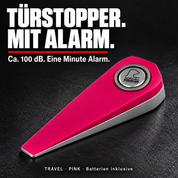 Alarm-Türstopper Travel Pink – ca. 100 dB und eine Minute Alarm