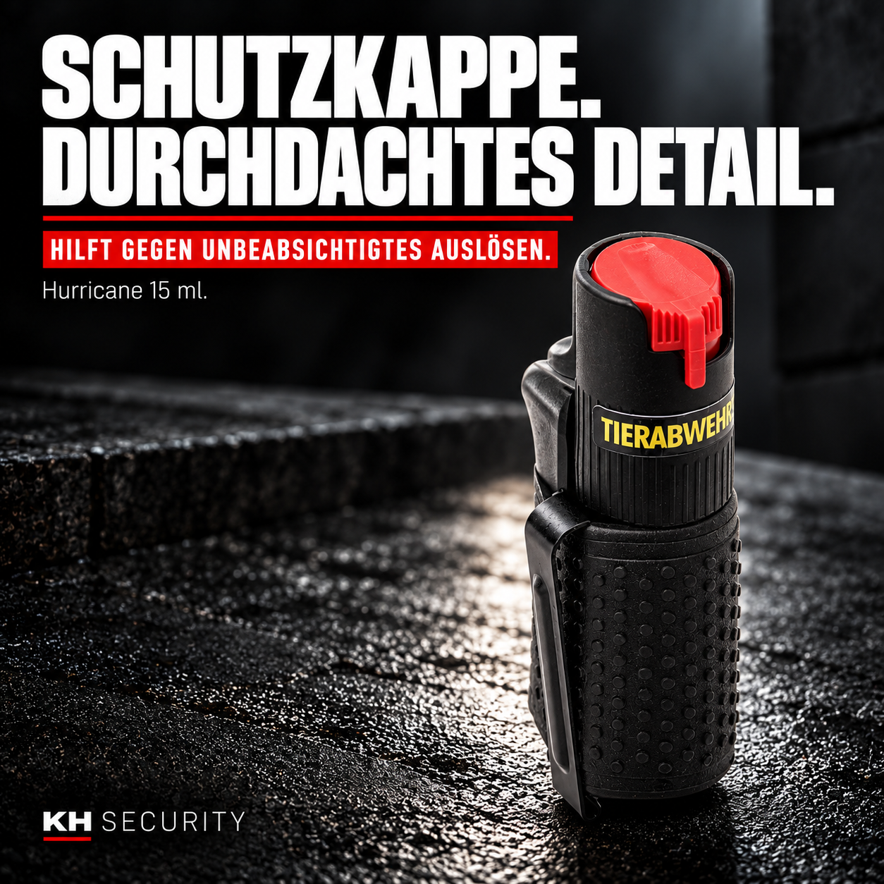 Schutzkappe am Hurricane Pfefferspray schwarz