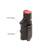 Original-Detailbild Hurricane Schwarz mit markierter LED-Lampe und LED-Taste