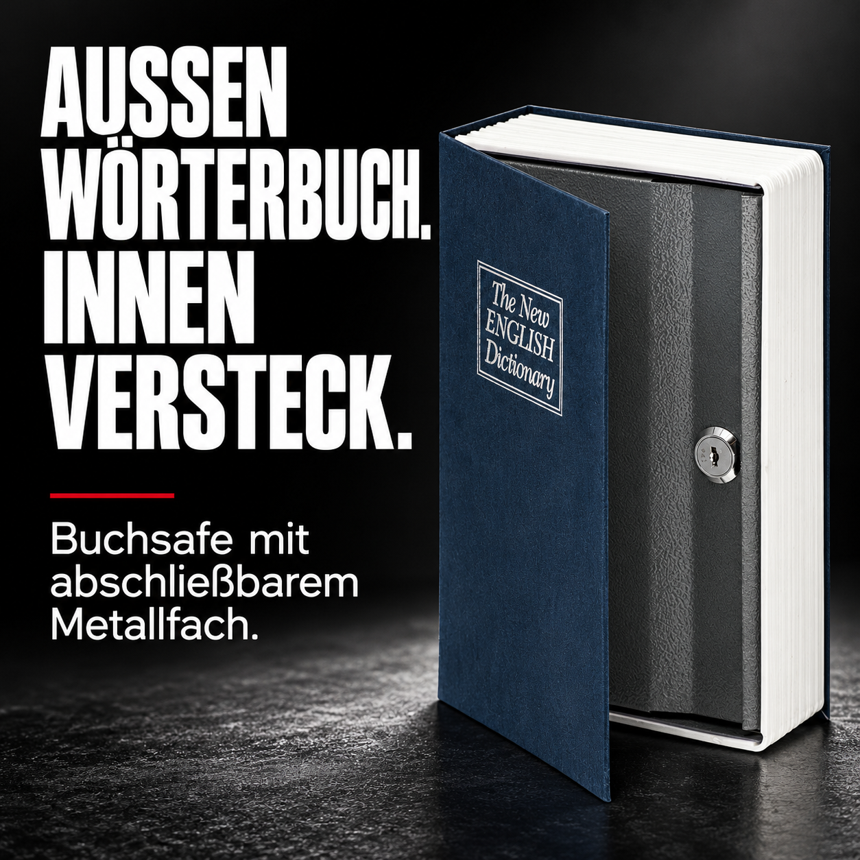 Buchsafe English Dictionary – AUSSEN WÖRTERBUCH. INNEN VERSTECK.