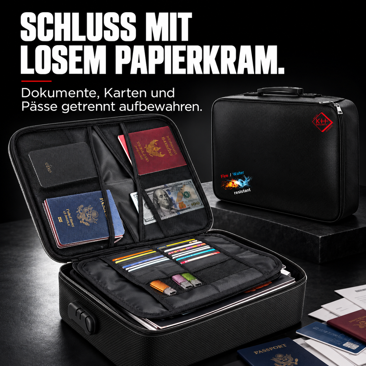 Dokumenten-Organizer BIG mit Zahlenschloss – SCHLUSS MIT LOSEM PAPIERKRAM.