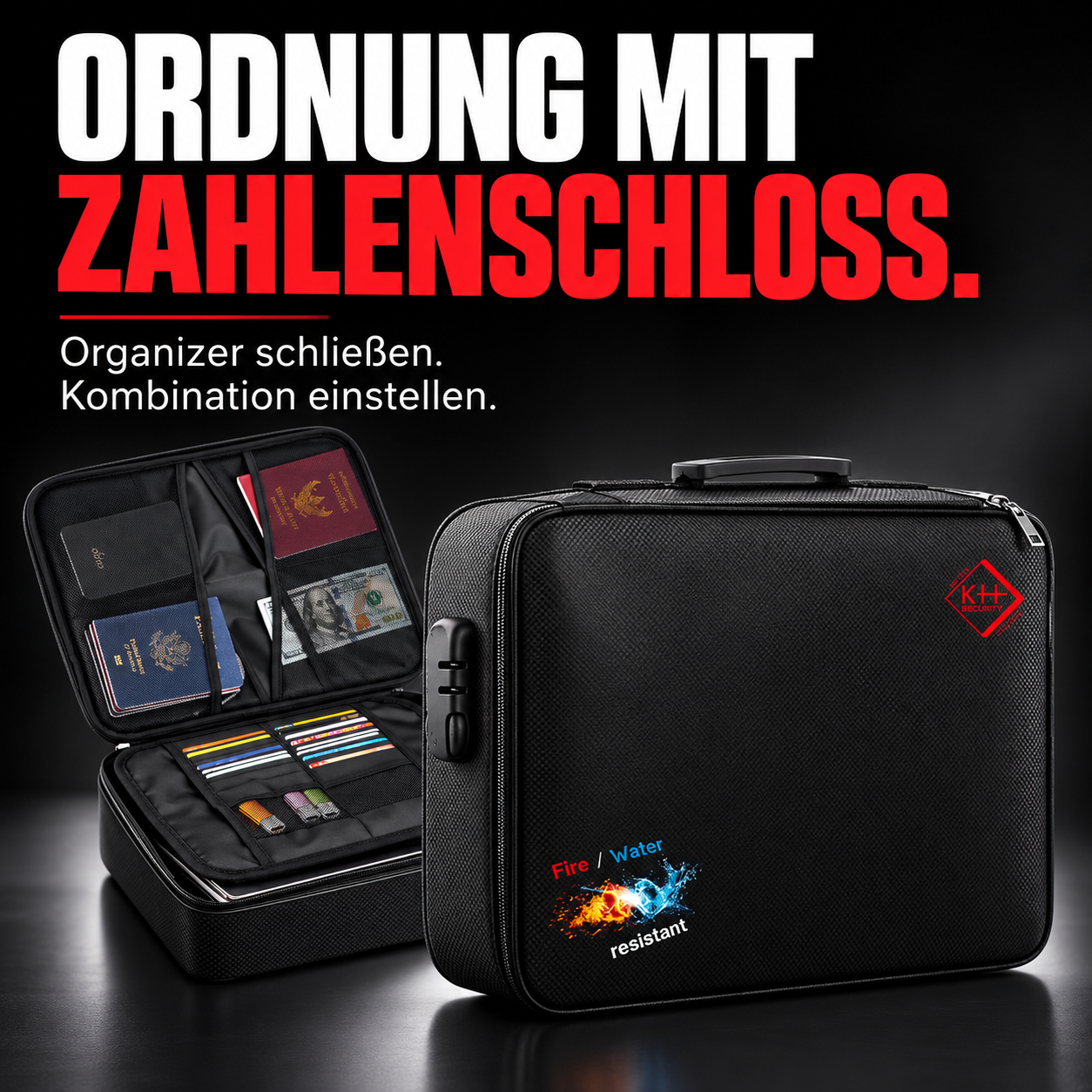 Dokumenten-Organizer BIG mit Zahlenschloss – ORDNUNG MIT ZAHLENSCHLOSS.