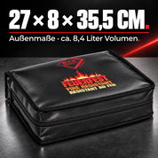 Feuerfester Dokumentenordner XXL – 8,4 Liter – 27 × 8 × 35,5 CM.