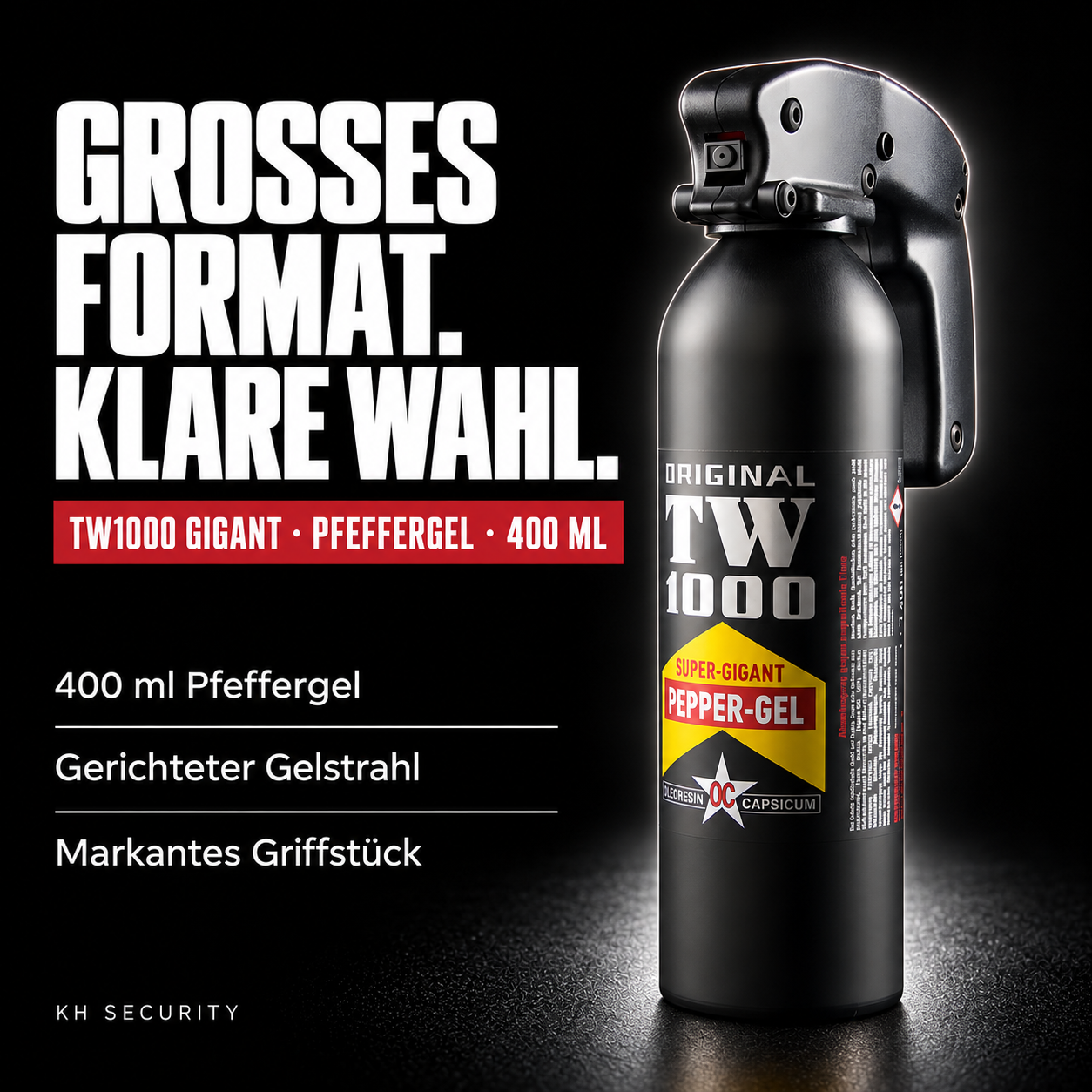TW1000 GIGANT · PFEFFERGEL · 400 ML – GROSSES FORMAT. KLARE WAHL.