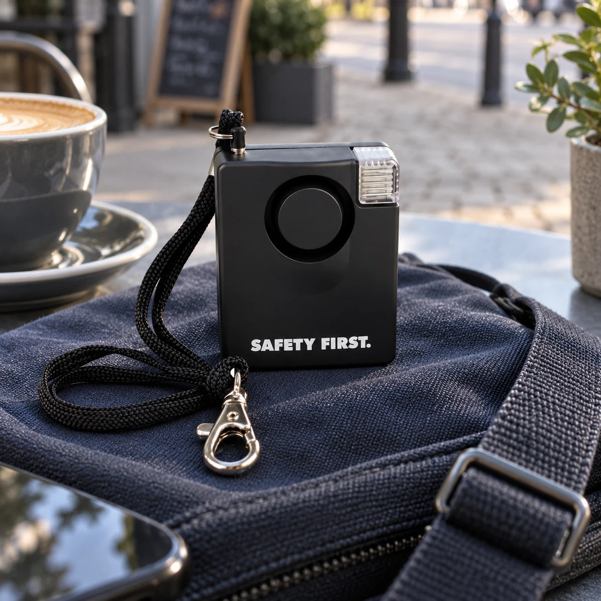 Taschenalarme – Produktmotiv im Alltag