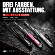 13-Zoll-Mini-Teleskopstöcke in Schwarz, Silber und Pink mit Clip und Handschlaufe