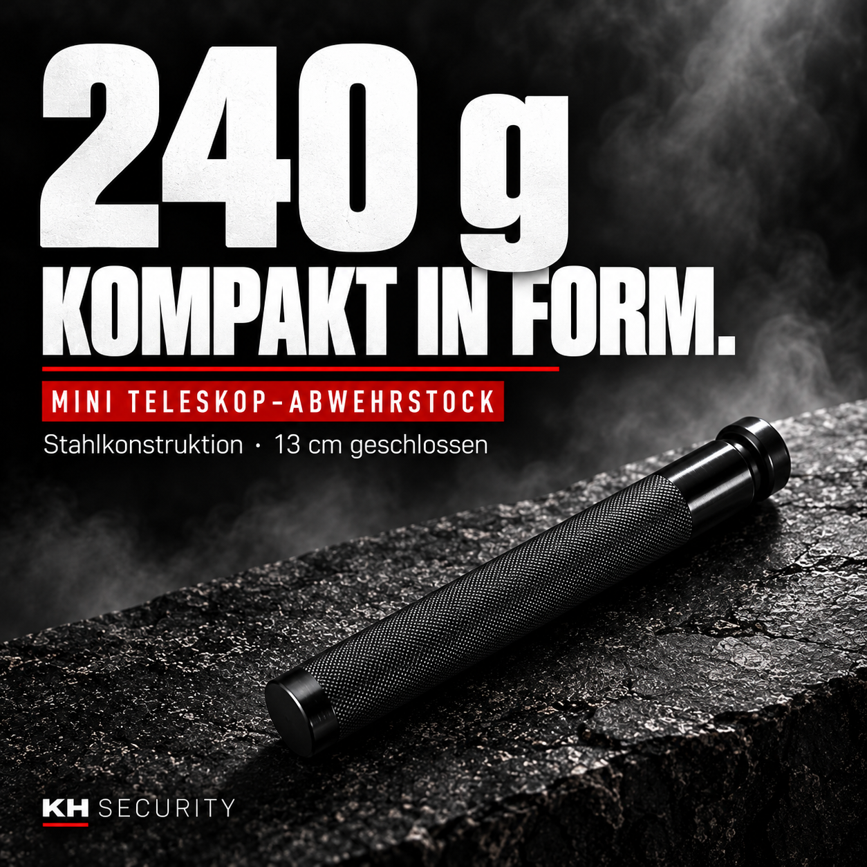 Mini Teleskop Abwehrstock – 240 g Gewicht laut Produktangabe