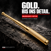 Mini Teleskop Abwehrstock in Gold – goldfarbene Oberfläche und Griffdetail