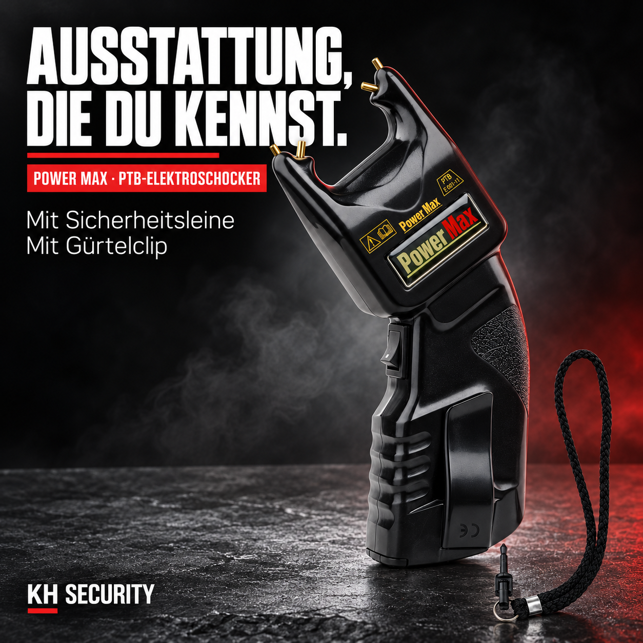 Elektroschocker -PTB-  Power Max 500.000 V + Sicherheitsleine – Premium-Titelmotiv
