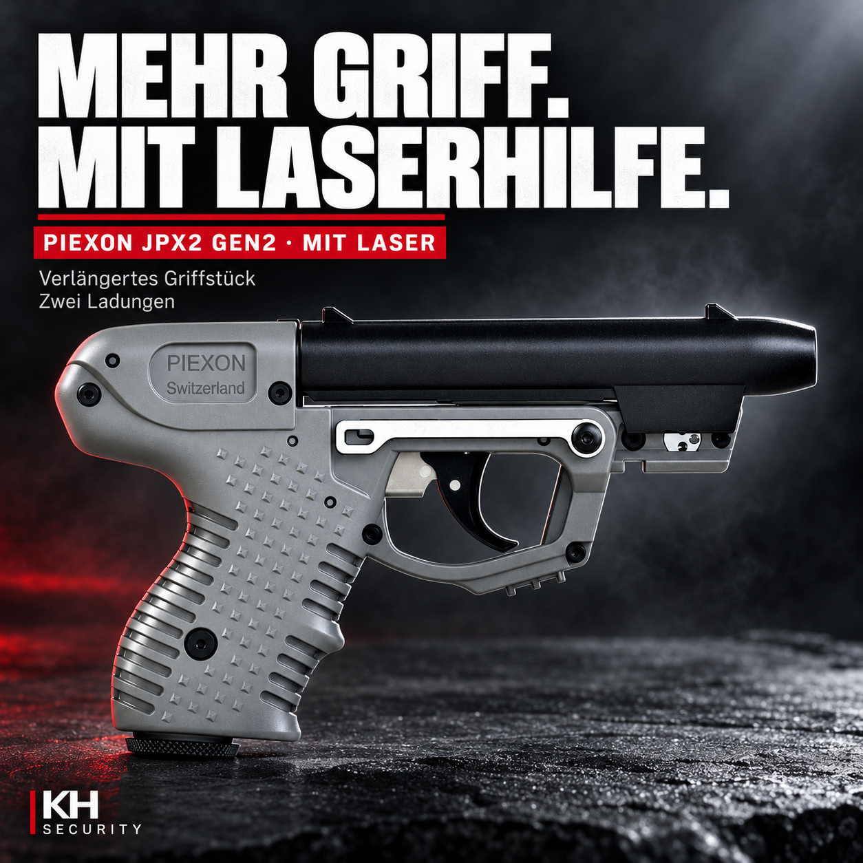 Pfefferspray Abschussgerät Piexon JPX2 Gen2 mit Laser – Premium-Titelmotiv
