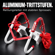 rettungsleiter-fire-max: ALUMINIUM-TRITTSTUFEN. Rettungsleiter mit stabilen Sprossen.