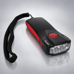Alarmtaschenlampe mit 4 LEDs & Sirene – Premium-Studiofoto