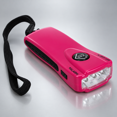 Alarmtaschenlampe mit 4 LEDs & Sirene – Pink – Premium-Studiofoto