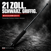 KH-Security Teleskop-Abwehrstock – 21 Zoll, Schwarz, mit Moosgummigriff