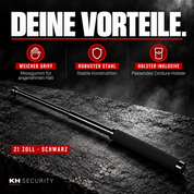 Teleskop-Abwehrstock 160107 – Vorteile: Moosgummigriff, Stahlkonstruktion und Cordura-Holster