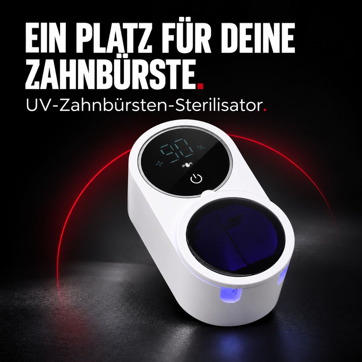 uv-zahnbuersten-sterilisator: EIN PLATZ FÜR DEINE ZAHNBÜRSTE. UV-Zahnbürsten-Sterilisator.