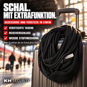Safe-Schal im Funktionsvergleich – versteckte Tasche, Reißverschluss und weiche Stoffmischung