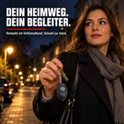 Schlüssel-Ei am Schlüsselbund auf dem abendlichen Heimweg – KI-Anwendungsmotiv