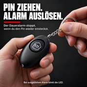 Bedienung des Schlüsselalarms durch Ziehen des Metall-Pins – KI-Anwendungsmotiv