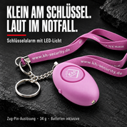 Schlüssel-Ei Pink: Schlüsselalarm mit LED-Licht, 34 g und Batterien inklusive