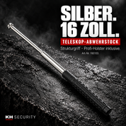 Teleskop-Abwehrstock 16 Zoll Silber mit Strukturgriff – Artikel 160103