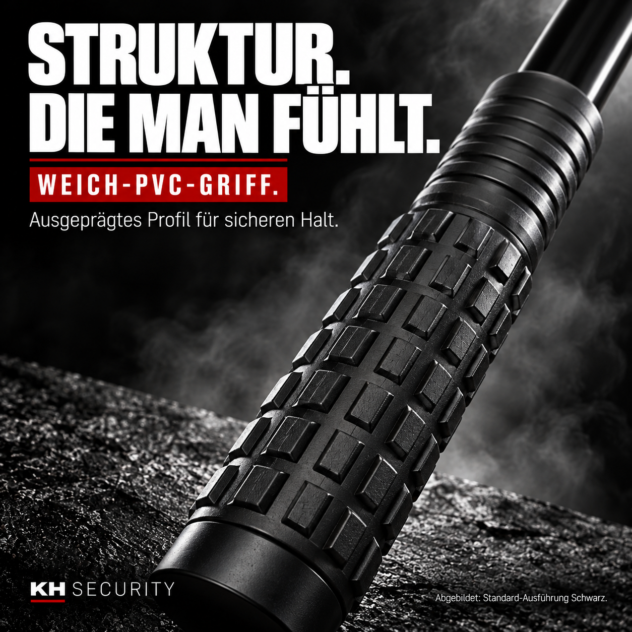 Detail des Weich-PVC-Strukturgriffs der 16- und 21-Zoll-Standardmodelle