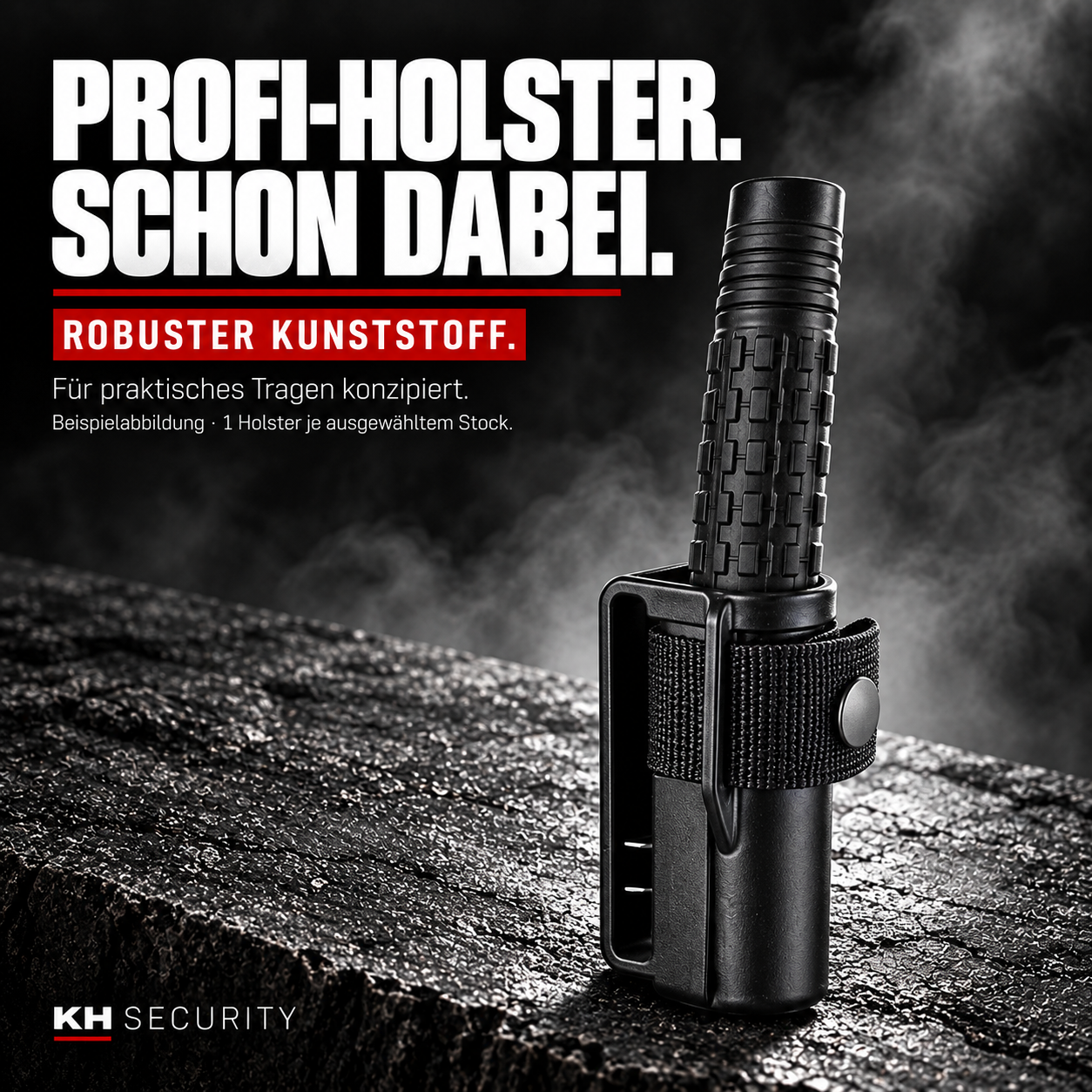 Mitgeliefertes Kunststoff-Profi-Holster – Beispielabbildung