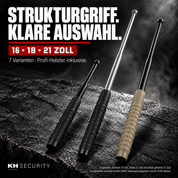 Teleskop-Abwehrstöcke mit Strukturgriff in 16, 18 und 21 Zoll
