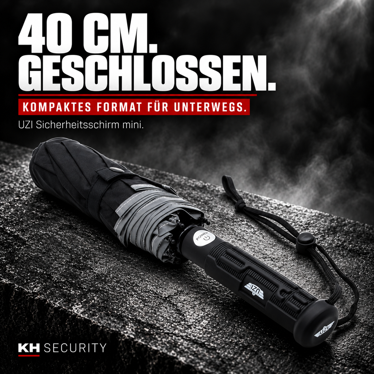 UZI Sicherheitsschirm mini – 40 cm Länge im geschlossenen Zustand